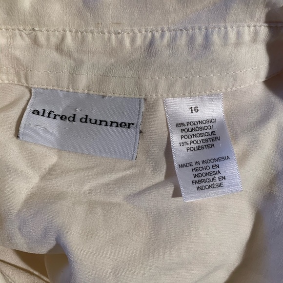 Alfred Dunner Size 16 White Short Sleeve Floral - Picture 4 of 4